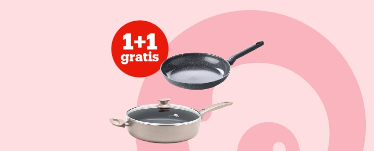 1 + 1 gratis op pannen
