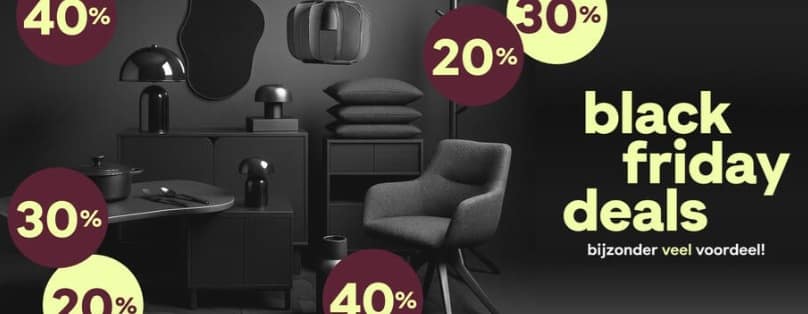 Black Friday bij fonQ: tot wel 30% korting op banken, 20% op stoelen en zelfs 50% op lampen